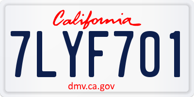 CA license plate 7LYF701