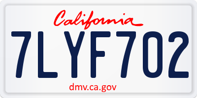 CA license plate 7LYF702