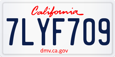 CA license plate 7LYF709