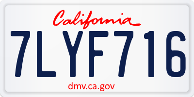 CA license plate 7LYF716