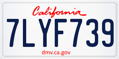 CA license plate 7LYF739