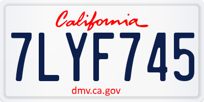 CA license plate 7LYF745