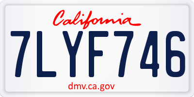 CA license plate 7LYF746