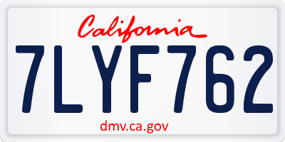 CA license plate 7LYF762