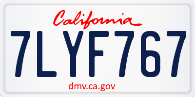 CA license plate 7LYF767