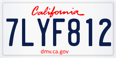CA license plate 7LYF812