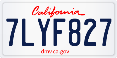 CA license plate 7LYF827