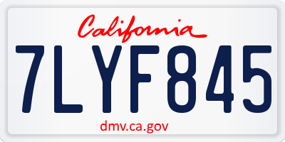 CA license plate 7LYF845