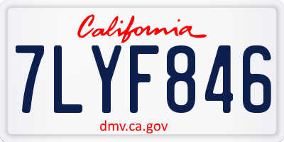 CA license plate 7LYF846