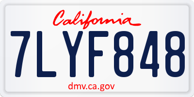 CA license plate 7LYF848