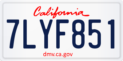 CA license plate 7LYF851