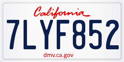CA license plate 7LYF852