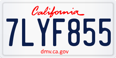 CA license plate 7LYF855