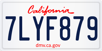 CA license plate 7LYF879