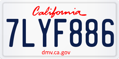 CA license plate 7LYF886