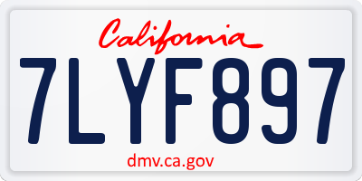CA license plate 7LYF897