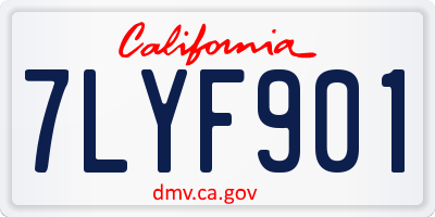 CA license plate 7LYF901