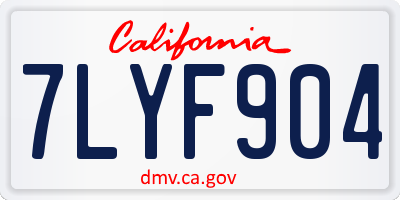 CA license plate 7LYF904