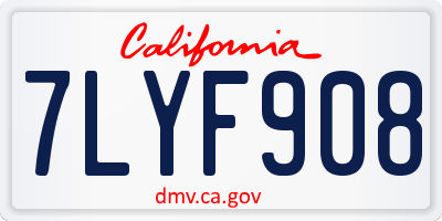 CA license plate 7LYF908