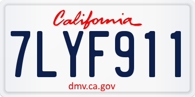 CA license plate 7LYF911