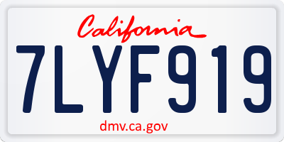 CA license plate 7LYF919