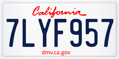 CA license plate 7LYF957