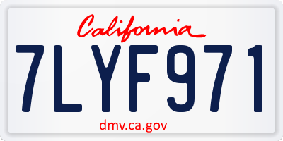 CA license plate 7LYF971