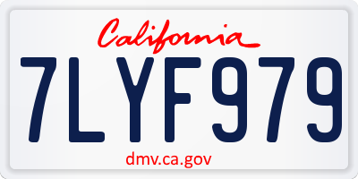 CA license plate 7LYF979