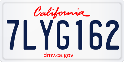 CA license plate 7LYG162