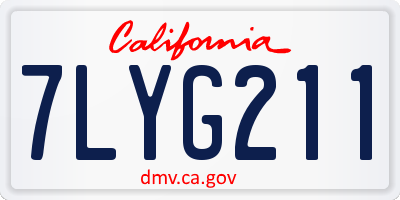 CA license plate 7LYG211