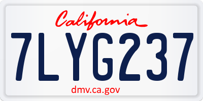 CA license plate 7LYG237