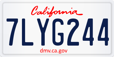 CA license plate 7LYG244