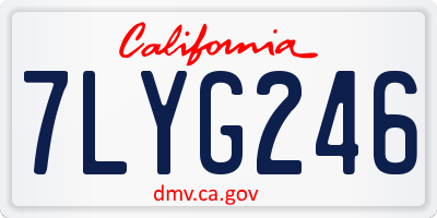 CA license plate 7LYG246