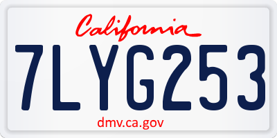 CA license plate 7LYG253