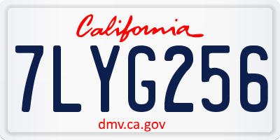 CA license plate 7LYG256