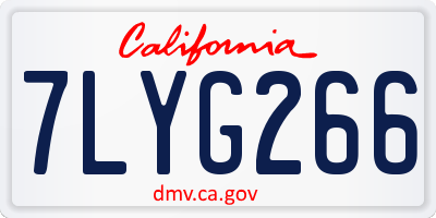 CA license plate 7LYG266