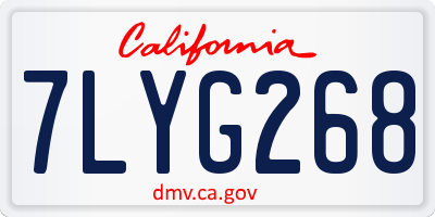 CA license plate 7LYG268