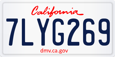CA license plate 7LYG269