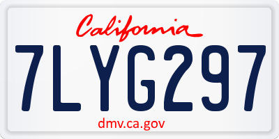 CA license plate 7LYG297