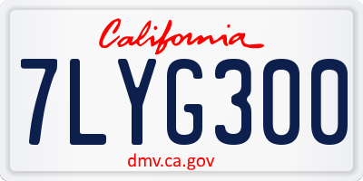 CA license plate 7LYG300