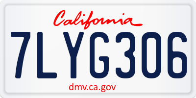 CA license plate 7LYG306