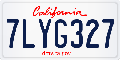 CA license plate 7LYG327
