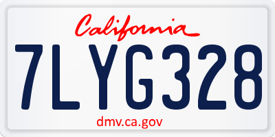 CA license plate 7LYG328