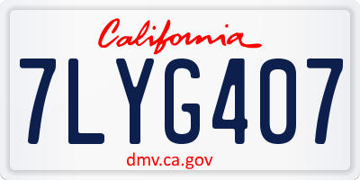 CA license plate 7LYG407
