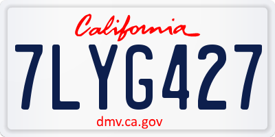 CA license plate 7LYG427