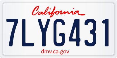 CA license plate 7LYG431