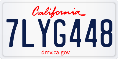 CA license plate 7LYG448