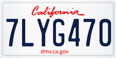 CA license plate 7LYG470