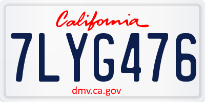 CA license plate 7LYG476