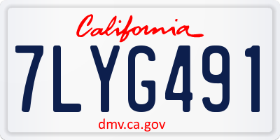 CA license plate 7LYG491